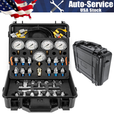 #ad for Caterpillar Hydraulic Pressure Test Kit 5Hose 5Gauge 13Coupling 14 Connector $269.93