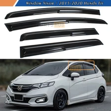 For 2015-2020 Honda Fit Jazz GK5 3D Wavy Mugen Style Window Visors Rain Guards