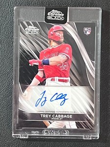 2024 Topps Chrome Black #CBA-TC Trey Cabbage Rookie Autograph Los Angeles Angels