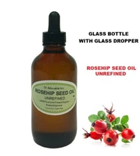 4 Oz Glass Dropper Premium Rosehip Oil Unrefined