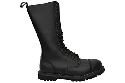 Grinders King CS Schwarz 20 Loch Herren Damen Kappe Stahlkappe Stiefel Leder