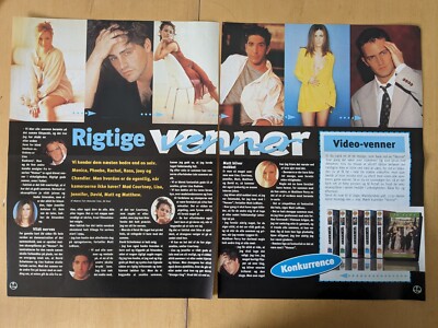 FRIENDS Jennifer Aniston MATTHEW PERRY Cox LeBlanc Danish Clippings Article U927