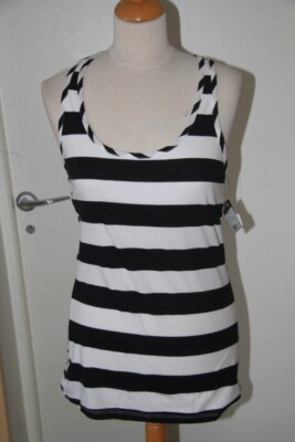Original VOLCOM Top ''Time Line Cami'' weiß schwarz Gr: M neu