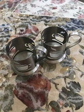Set of 2 pieces, vintage metal cup holder, Original cup holder BergHoff .