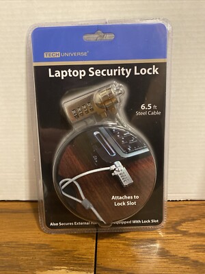 Tech Universe Laptop Security combination Lock Steel Cable 6.5 ft NEW