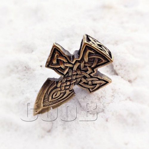 EDC Hand-Casted Pendant Charm Bead CELTIC CROSS KNIFE for Paracord Lanyard CooB - Picture 2 of 5