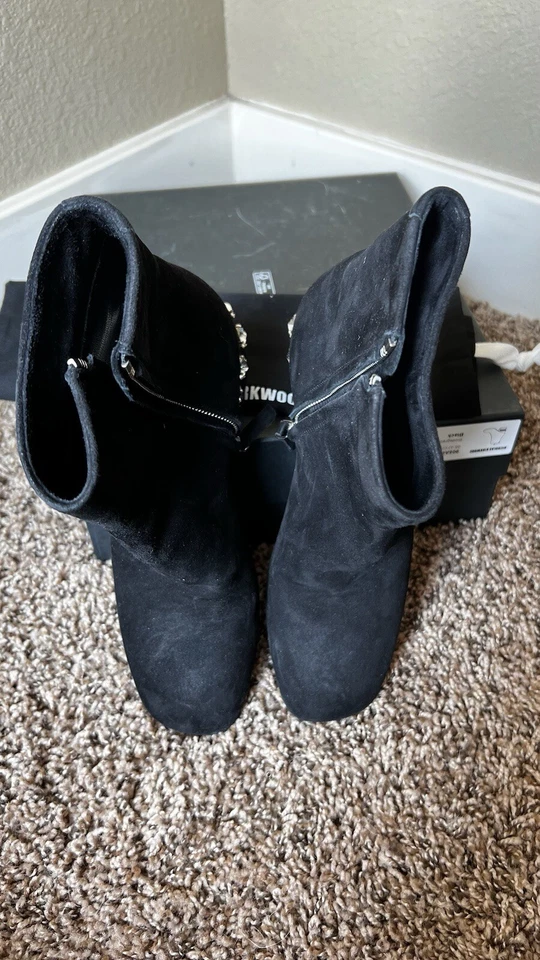 Nicholas Kirkwood Round Toe Crystal-Embellished Ankle Boots With Box - Image 3 of 4