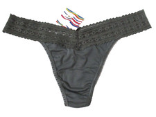HANKY PANKY ONE SIZE OS THONG 631104 ORIGINAL RISE DREAMEASE DARK GRAY PANTIES