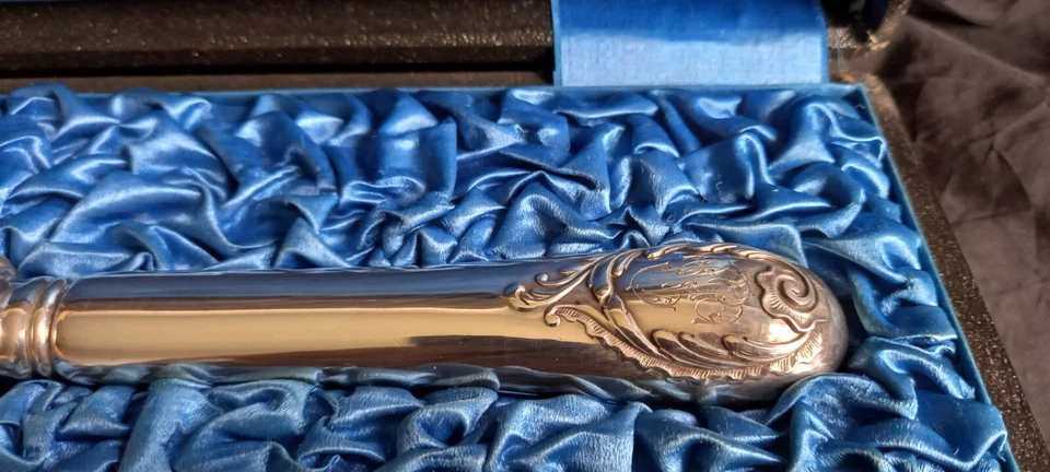 Chef's silver carving holder, French, cased - Image 4 of 4