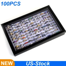 100x Wholesale Mixed Rings Bulk Finger Band Ring Lot Men/Women Jewelry Fashions