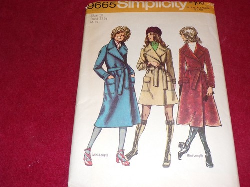💐 1971 SIMPLICITY #9665 - LADIES RETRO TWO LENGTH FRONT WRAP COAT ...