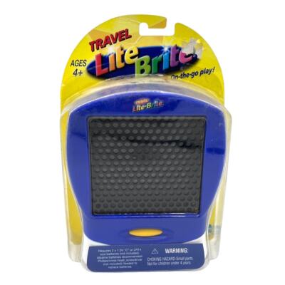 2003 LITE BRITE Travel Size Blue Handheld 120 Pegs Included Hasbro SEALED