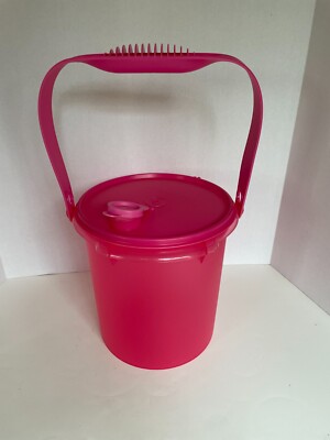 NEW (OTHER-UNUSED) 5L HOT PINK TUPPERWARE CANISTER W/POUR SEAL & CARRIER HANDLE