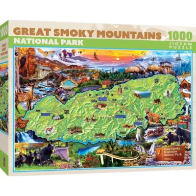 MasterPieces 1000 Piece Jigsaw Puzzle – National Parks Collection, Great Smoky Mountains Map Puzzle - View #4