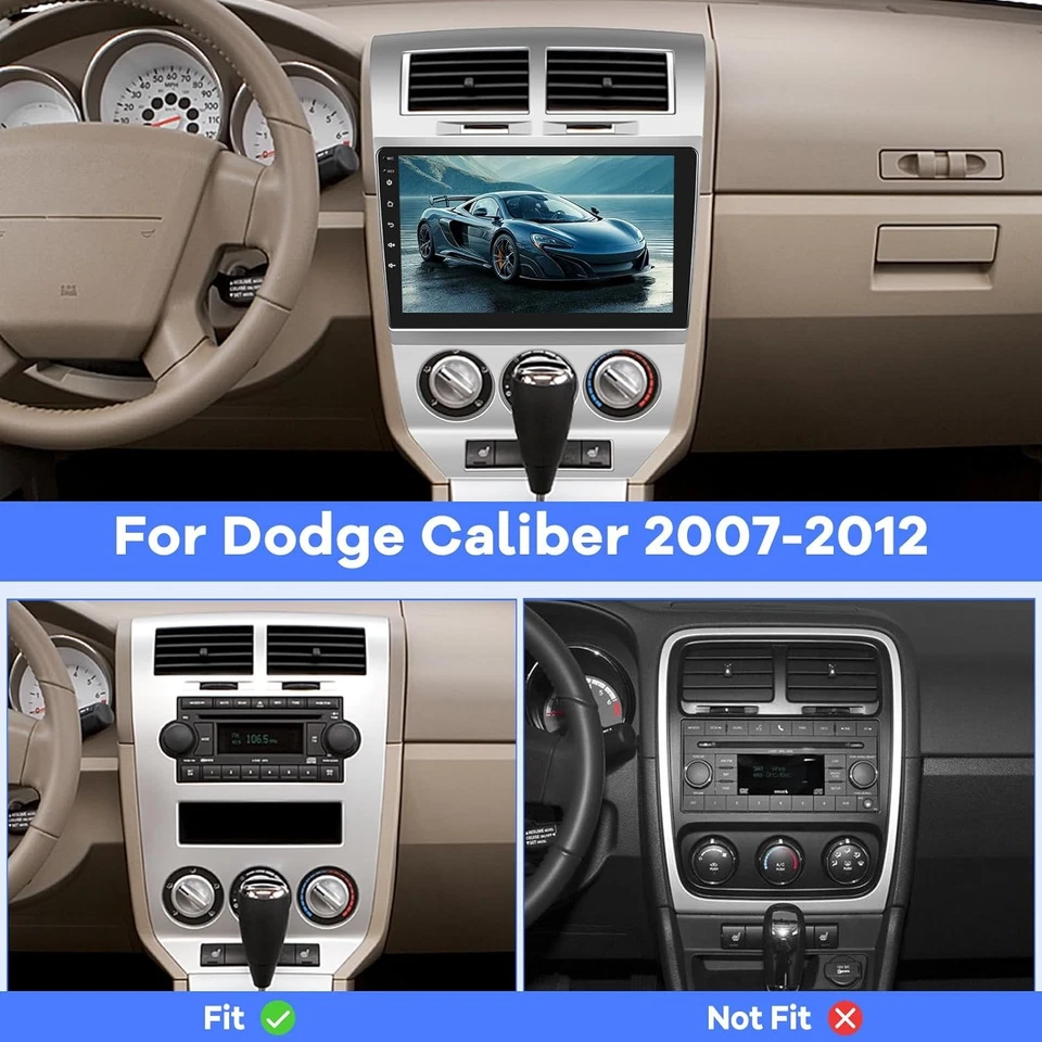 2+32GB Android 15 Autoradio CarPlay GPS Navi BT WiFi Für Dodge Caliber 2007-2009 - Bild 3 von 4