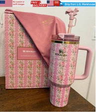Stanley X Love Shack Fancy Quencher 40 oz Tumbler Cup Sunshine Rose Gift Box US