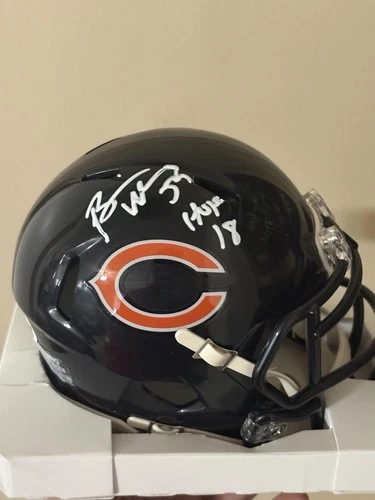 Brian Urlacher HOF 18 Signed Chicago Bears Speed Mini Helmet W/JSA COA