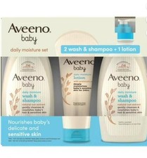 Aveeno Baby Moisture Set, 2 Wash Shampoo Lotion, 44 Fluid Ounce