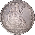 1853 50c Seated Liberty Silver Half Dollar - Arrows & Rays ~ VF Details