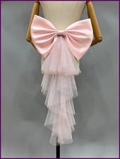 Elegant Detachable Satin Tulle Bow Wedding Dress Decorations Women's Dress