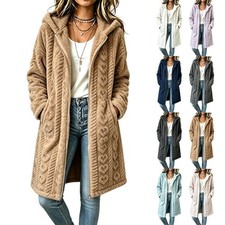 Women's Heart-Pattern Jacquard Hooded Double-Faced Fleece Cardigan
