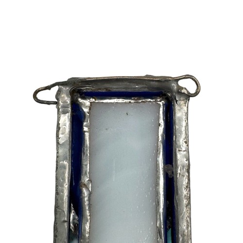 Art Stained Glass Blue Mezuzah 5in w/Scroll Judaic Iridescent Hand Crafted READ - Picture 4 of 17