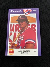 JOSE CANSECO ROOKIE 1985 HUNTSVILLE STARS BURGER KING RC BASEBALL CARD