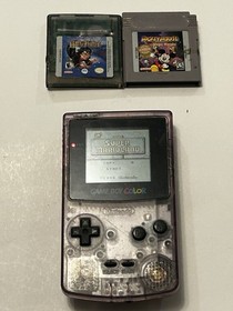 Nintendo Game Boy Color Handheld System - Atomic Purple tested works (NO SOUND)