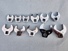 Mac Tools 9 Pc Sae Open End Crowfoot Wrench Set - 38 Co14-co32 Drive Usa Made Mac Tools 9 Pc Sae Open End Crowfoot Wrench Set - 38 Co14-co32 Drive Usa Made