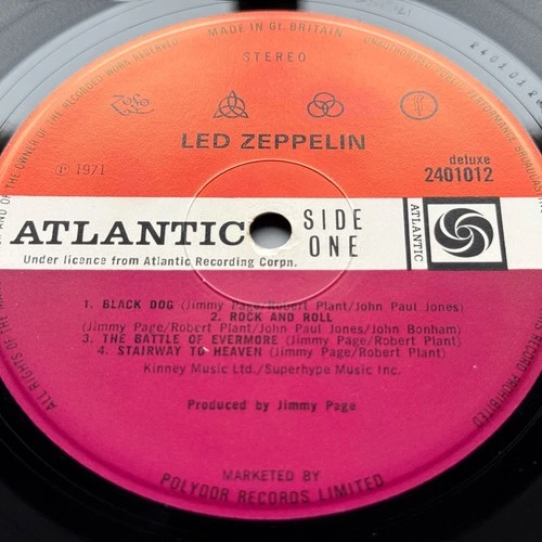 LED ZEPPELIN Untitled IV 4 SYMBOLS 1st UK Press RED PLUM Porky Pecko '71 TOP NM!