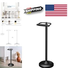 Freestanding Bathroom Tissue Holder 22 Inch Matte Black Easy Reload High Quality