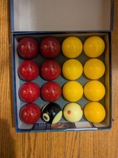 SUPER ARAMITH BELGIAN PRO CUP 2" POOL BALLS  1 7/8" CUE BALL - BLACK BALL SET