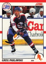 Greg Paslawski #249 1990-91 Score Canadian Winnipeg Jets Hockey
