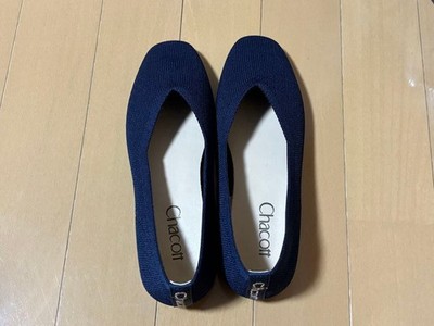 Chacott Knit Ballet Shoes Navy 23cm M Size, Pre-owned, Retailed at ¥7700