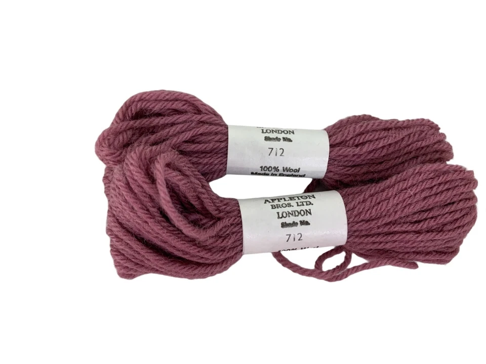 Appleton Crewel Wolle Garn rosa #712 Stickerei Nadelspitze FT711 2er-Set