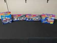 Micro Machines Train Set Engine House & Railroad Central Playsets w/ 2 Trains!