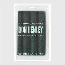Don Henley Promo 1993 Unplugged Plugged Tour Foil Laminated Backstage Pass