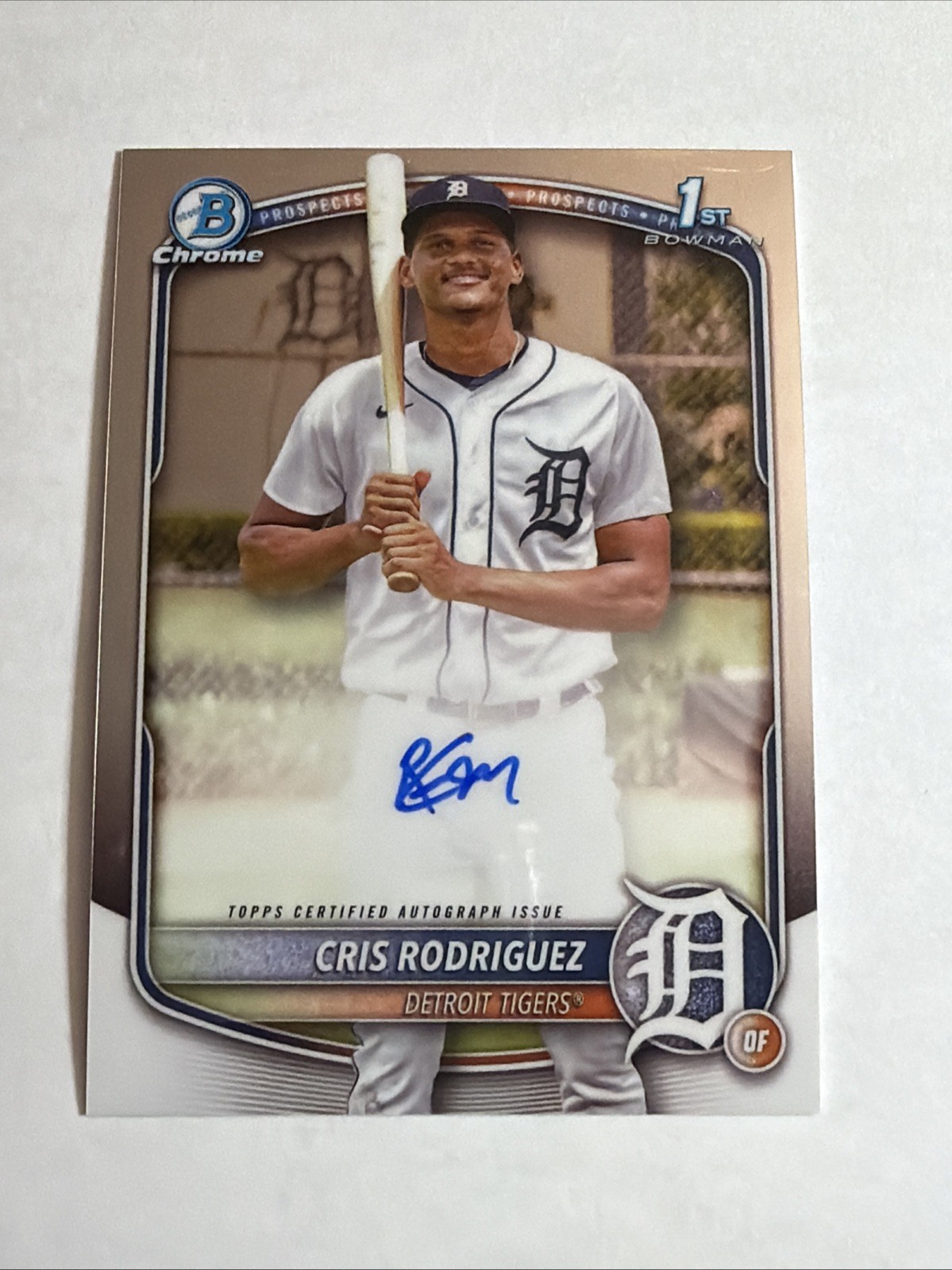 2025 1st Bowman Chrome Base Cris Rodriguez Auto Autograph RC SP PackFresh Tigers