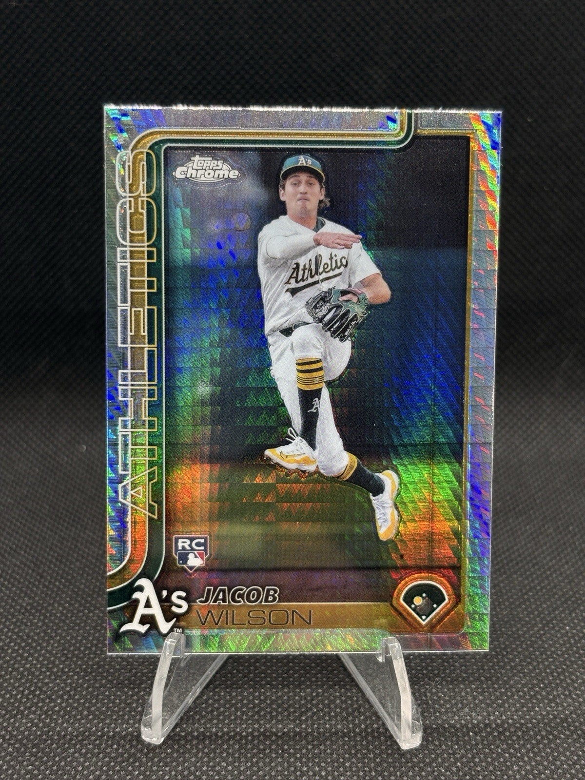 2025 Topps Chrome #96 Jacob Wilson Athletics Prism Refractor RC
