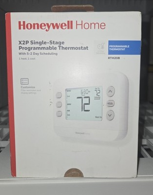 Honeywell Home X2P Programmable Thermostat RTH20B Single-Stage 5-2 Day Schedule