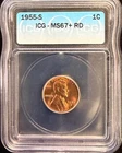 1955-S 1c Lincoln ICG MS67+RD
