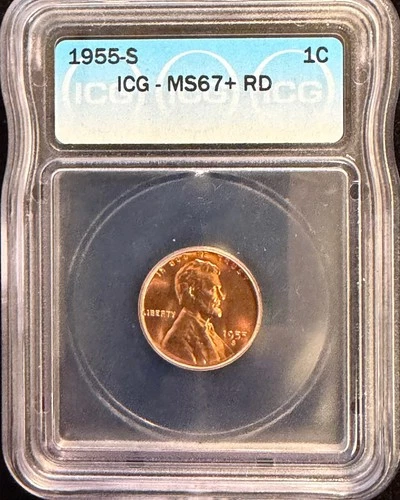 1955-S 1c Lincoln ICG MS67+RD