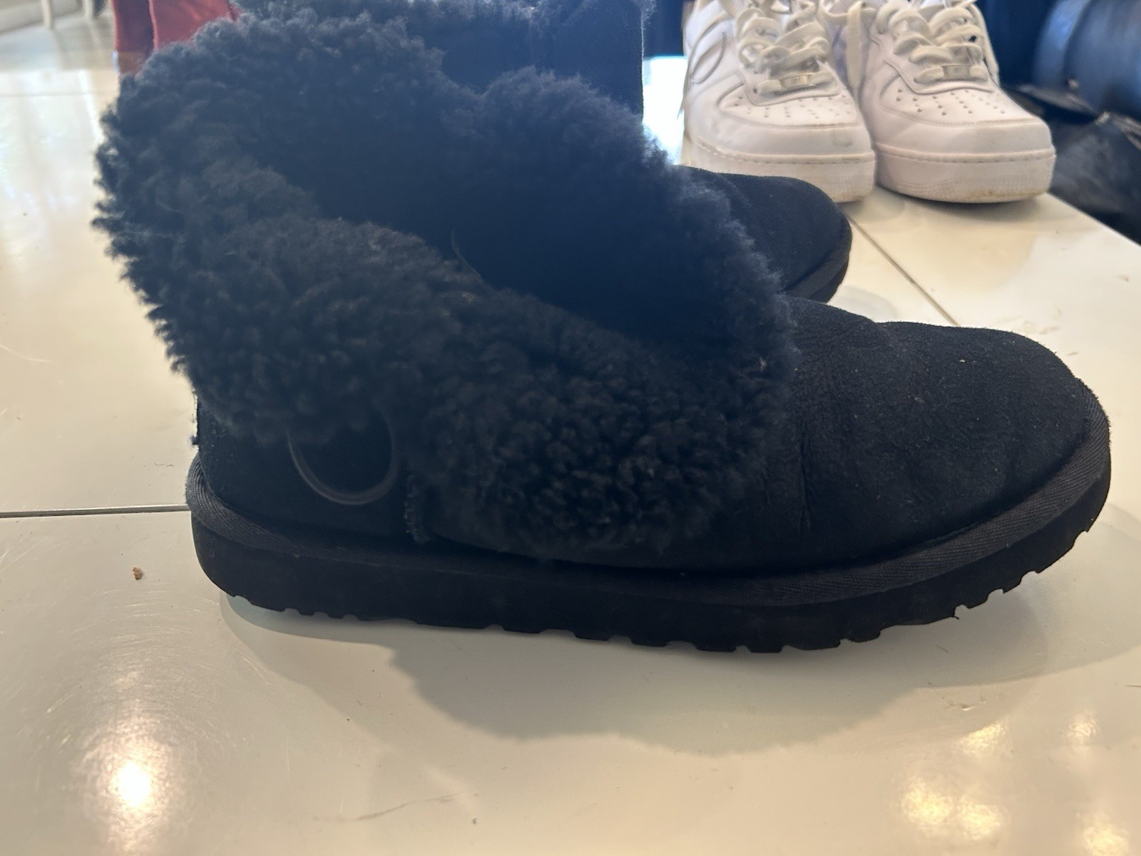 UGG Australia Mini Bailey Button II Women Size 7 Black Winter Boots