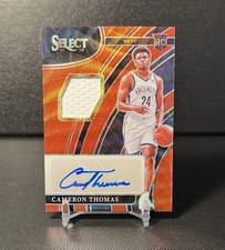 Cameron Thomas 2021-22 Select Rookie Jersey Auto #RJ-CTH RC Asia Red Wave Prizm