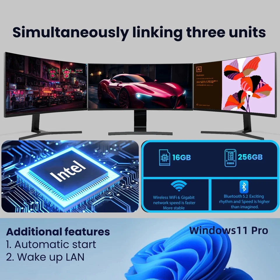 i9 Mini PC Computer Windows 11 Intel Core i9 8950HK 16GB 1TB Gaming Computer - Image 2 of 4