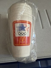 1984 McDonald's Los Angeles Olympic 4 3/4" Tall Plastic Cup Lot 6 In Plastic