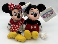 Vintage NWT Disney Store Mickey Mouse  Minnie Mouse Bean Bag Plush Toy Set