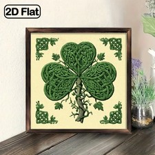 2D Celtic Knot Shamrock Clover Wooden Wall Art Sign St. Patrick's Day Decoration