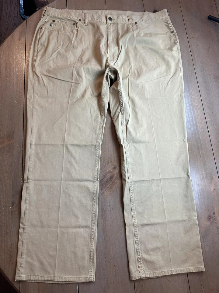 Calça Polo Ralph Lauren Chino Masculina 44x30 Caqui Sarja Elástica 5 Bolsos Grande e Alta - Imagem 3 de 4