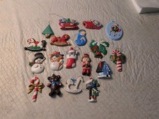 Lot Of 18, Hand Painted Ceramic Christmas Ornaments